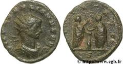 AURELIEN (07/270-09/275) Lucius Domitius Aurelianus Antoninien été 271 N° brm_106504 Date : été 271 Nom de l'atelier : Milan Métal : billon Diamètre : 20,00mm Axe des coins : 6h. Poids : 3,92g. Degré 