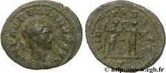 AURELIEN (07/270-09/275) Lucius Domitius Aurelianus Antoninien été 271 N° brm_106510 Date : été 271 Nom de l'atelier : Milan Métal : billon Diamètre : 24,00mm Axe des coins : 6h. Poids : 3,51g. Etat d