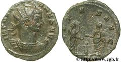 AURELIEN (07/270-09/275) Lucius Domitius Aurelianus Antoninien automne 271 - automne 272 N° brm_106560 Date : automne 271 - automne 272 Nom de l'atelier : Milan Métal : billon Diamètre : 21,00mm Axe d