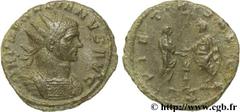 AURELIEN (07/270-09/275) Lucius Domitius Aurelianus Antoninien automne 271 - automne 272 N° brm_106562 Date : automne 271 - automne 272 Nom de l'atelier : Milan Métal : billon Diamètre : 20,00mm Axe d