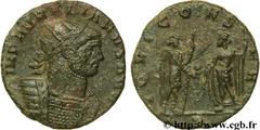AURELIEN (07/270-09/275) Lucius Domitius Aurelianus Antoninien fin 272 - début 274 N° brm_106608 Date : fin 272 - début 274 Nom de l'atelier : Milan Métal : billon Diamètre : 20,00mm Axe des coins : 1