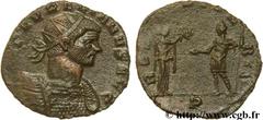 AURELIEN (07/270-09/275) Lucius Domitius Aurelianus Antoninien fin 272 - début 274 N° brm_106610 Date : fin 272 - début 274 Nom de l'atelier : Milan Métal : billon Diamètre : 22,00mm Axe des coins : 6