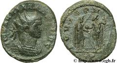 AURELIEN (07/270-09/275) Lucius Domitius Aurelianus Antoninien fin 271 - automne 272 N° brm_106944 Date : fin 271 - automne 272 Nom de l'atelier : Siscia Métal : billon Diamètre : 19,00mm Axe des coin