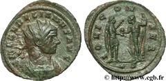AURELIEN (07/270-09/275) Lucius Domitius Aurelianus Antoninien fin 271 - automne 272 N° brm_106956 Date : fin 271 - automne 272 Nom de l'atelier : Siscia Métal : billon Diamètre : 23,00mm Axe des coin