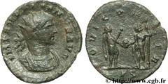 AURELIEN (07/270-09/275) Lucius Domitius Aurelianus Antoninien fin 271 - automne 272 N° brm_106969 Date : fin 271 - automne 272 Nom de l'atelier : Siscia Métal : billon Diamètre : 21,00mm Axe des coin