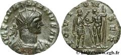 AURELIEN (07/270-09/275) Lucius Domitius Aurelianus Antoninien fin 271 - automne 272 N° brm_106977 Date : fin 271 - automne 272 Nom de l'atelier : Siscia Métal : billon Diamètre : 20,00mm Axe des coin