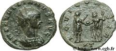 AURELIEN (07/270-09/275) Lucius Domitius Aurelianus Antoninien fin 271 - automne 272 N° brm_106985 Date : fin 271 - automne 272 Nom de l'atelier : Siscia Métal : billon Diamètre : 22,00mm Axe des coin