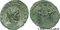 AURELIEN (07/270-09/275) Lucius Domitius Aurelianus Antoninien fin 271 - automne 272 N° brm_107015 Date : fin 271 - automne 272 Nom de l'atelier : Siscia Métal : billon Diamètre : 21,00mm Axe des coin