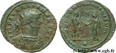 AURELIEN (07/270-09/275) Lucius Domitius Aurelianus Antoninien automne 272 - début 274 N° brm_107068 Date : automne 272 - début 274 Nom de l'atelier : Siscia Métal : billon Diamètre : 22,00mm Axe des 