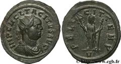 TACITE (11-12/275-06/276) Marcus Claudius Tacitus Aurelianus fin 275 N° brm_107621 Date : fin 275 Nom de l'atelier : Ticinum Métal : billon Diamètre : 24mm Axe des coins : 12h. Poids : 3,48g.   Etat d