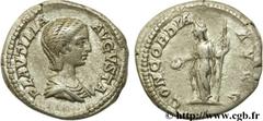PLAUTILLE (+211) Publia Fulvia Plautilla Augusta (202-205) Denier 202 N° brm_107769 Date : 202 Nom de l'atelier : Rome Métal : argent Diamètre : 19,00mm Axe des coins : 6h. Poids : 3,27g. Degré de rar