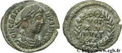 GRATIEN (24/08/367-25/08/383) Flavius Gratianus Nummus, (PBQ, ئ 4) 378-383 N° brm_108965 Date : 378-383 Nom de l'atelier : Siscia Métal : cuivre Diamètre : 14,5mm Axe des coins : 6h. Poids : 1,39g. De