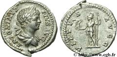 CARACALLA (27/05/196-8/04/217) Marcus Aurelius Antoninus Co-empereur avec Septime Sévère (04/198-209) Denier 203 N° brm_109652 Date : 203 Nom de l'atelier : Rome Métal : argent Diamètre : 19mm Axe des