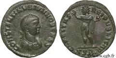 CONSTANTIN II (1/03/317-04/340) Flavius Claudius Julius Constantinus César (1/03/317-9/09/337) Follis ou nummus 317-318 N° brm_113931 Date : 317-318 Nom de l'atelier : Thessalonique Métal : cuivre Dia