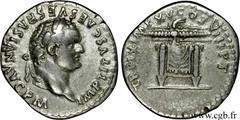 TITUS (1/07/69-13/09/81) Titus Flavius Vespasianus Auguste (24/06/79-13/09/81) Denier 80 N° brm_115360 Date : 80 Nom de l'atelier : Rome Métal : argent Diamètre : 18,50mm Axe des coins : 6h. Poids : 3