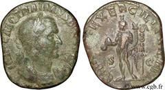 TRAJAN DECE (07/249-06/251) Caius Messius Quintus Traianus Decius Sesterce 250 N° brm_115687 Date : 250 Nom de l'atelier : Rome Métal : cuivre Diamètre : 29,00mm Axe des coins : 12h. Poids : 15,84g.  