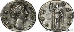 FAUSTINE MERE (+141) Annia Galeria Faustina Consécration d'Antonin le Pieux Denier après 148 N° brm_123033 Date : après 148 Nom de l'atelier : Rome Métal : argent Diamètre : 16,50mm Axe des coins : 6h