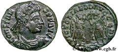 CONSTANS (25/12/335-18/01/350) Flavius Julius Constans Auguste (9/09/337-18/01-350) Centenionalis ou nummus 346-348 N° brm_123182 Date : 346-348 Nom de l'atelier : Siscia Métal : cuivre Diamètre : 14,