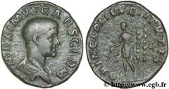 MAXIME CESAR (+238) Caius Iulius Verus Maximus César (236-238) Sesterce 237 N° brm_123380 Date : 237 Nom de l'atelier : Rome Métal : cuivre Diamètre : 31,00mm Axe des coins : 12h. Poids : 21,58g. Degr