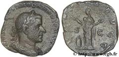 TREBONIEN GALLE (06/251-06/253) Caius Vibius Trebonianus Gallus Sesterce 251-252 N° brm_123391 Date : 251-252 Nom de l'atelier : Rome Métal : cuivre Diamètre : 27,00mm Axe des coins : 6h. Poids : 16,7