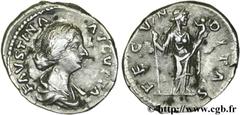 FAUSTINE JEUNE (+175) Annia Galeria Faustina Augusta (146-175) Denier 156-161 N° brm_126357 Date : 156-161 Nom de l'atelier : Rome Métal : argent Diamètre : 18mm Axe des coins : 6h. Poids : 3,08g. Eta