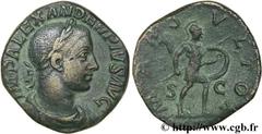 ALEXANDRE SEVERE (10/05/221-22/03/235) Marcus Aurelius Severus Alexander Auguste (13/03/222-22/02/235) Sesterce 232 N° brm_126368 Date : 232 Nom de l'atelier : Rome Métal : bronze Diamètre : 19mm Axe 
