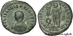 CRISPUS (1/04/317-09/326) Flavius Julius Crispus César (317-326) Follis ou nummus 317-320 N° brm_126430 Date : 317-320 Nom de l'atelier : Cyzique Métal : cuivre Diamètre : 18mm Axe des coins : 6h. Poi