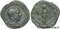 TREBONIEN GALLE (06/251-06/253) Caius Vibius Trebonianus Gallus Sesterce 251 N° brm_126462 Date : 251 Nom de l'atelier : Rome Métal : cuivre Diamètre : 30mm Axe des coins : 12h. Poids : 20,96g. Degré 