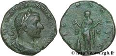 TREBONIEN GALLE (06/251-06/253) Caius Vibius Trebonianus Gallus Sesterce 251-252 N° brm_126471 Date : 251-252 Nom de l'atelier : Rome Métal : cuivre Diamètre : 28mm Axe des coins : 12h. Poids : 17,45g