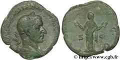 TREBONIEN GALLE (06/251-06/253) Caius Vibius Trebonianus Gallus Sesterce fin 251 - mi 252 N° brm_126472 Date : fin 251 - mi 252 Nom de l'atelier : Rome Métal : cuivre Diamètre : 28mm Axe des coins : 1
