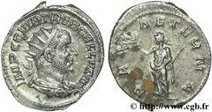 TREBONIEN GALLE (06/251-06/253) Caius Vibius Trebonianus Gallus Antoninien 252 N° brm_126502 Date : 252 Nom de l'atelier : Rome Métal : billon Diamètre : 23mm Axe des coins : 6h. Poids : 3,97g.   Etat