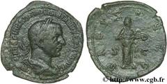 TREBONIEN GALLE (06/251-06/253) Caius Vibius Trebonianus Gallus Sesterce 253 N° brm_126512 Date : 253 Nom de l'atelier : Rome Métal : cuivre Diamètre : 33mm Axe des coins : 6h. Poids : 14,16g. Degré d