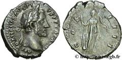 ANTONIN LE PIEUX (25/02/138-7/03/161) Titus Aurelius Fulvus Boionius Arrius Antoninus Auguste (10/07/138-7/03/161) Denier 147 N° brm_130391 Date : 147 Nom de l'atelier : Rome Métal : argent Diamètre :