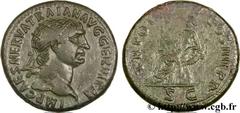 TRAJAN (27/10/97-8/08/117) Marcus Ulpius Traianus Auguste (25/01/98-8/08/117) Dupondius 101 N° brm_130917 Date : 101 Nom de l'atelier : Rome Métal : cuivre Diamètre : 27,50mm Axe des coins : 6h. Poids