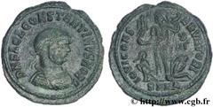CONSTANTIN II (1/03/317-04/340) Flavius Claudius Julius Constantinus César (1/03/317-9/09/337) Follis ou nummus 321 N° brm_136327 Date : 321 Nom de l'atelier : Héraclée Métal : cuivre Diamètre : 21,5m