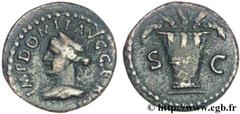 DOMITIA (+150) femme de DOMITIEN Domitia Longina Augusta (82-96) Quadrans 85 N° brm_136401 Date : 85 Nom de l'atelier : Rome Métal : cuivre Diamètre : 16,5mm Axe des coins : 6h. Poids : 1,88g. Degré d