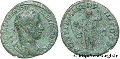 ALEXANDRE SEVERE (10/05/221-22/03/235) Marcus Aurelius Severus Alexander Auguste (13/03/222-22/02/235) As 224 N° brm_137462 Date : 224 Nom de l'atelier : Rome Métal : bronze Diamètre : 24,5mm Axe des 