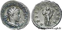 VOLUSIEN (06/251-06/253) Caius Vibius Afinius Gallus Vendumnianus Volusianus Auguste (11/251-05/253) Antoninien fin 252 N° brm_137623 Date : fin 252 Nom de l'atelier : Milan Métal : billon Diamètre : 