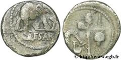 JULES CESAR (13/07/100-15/03/44 avant J.-C.) Caius Julius Cوsar Denier 49 AC. N° brm_140857 Date : 49 AC. Nom de l'atelier : Gaule Métal : argent Diamètre : 17,5mm Axe des coins : 8h. Poids : 3,75g. D