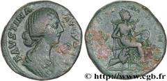 FAUSTINE JEUNE (+175) Annia Galeria Faustina Augusta (146-175) Sesterce 161-175 N° brm_148680 Date : 161-175 Nom de l'atelier : Rome Métal : cuivre Diamètre : 29mm Axe des coins : 12h. Poids : 22,78g.