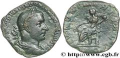 TREBONIEN GALLE (06/251-06/253) Caius Vibius Trebonianus Gallus Sesterce 251-252 N° brm_149069 Date : 251-252 Nom de l'atelier : Rome Métal : cuivre Diamètre : 28mm Axe des coins : 1h. Poids : 17,43g.