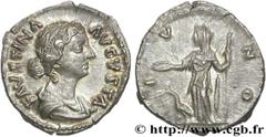 FAUSTINE JEUNE (+175) Annia Galeria Faustina Augusta (146-175) Denier 161-175 N° brm_149199 Date : 161-175 Nom de l'atelier : Rome Métal : argent Diamètre : 19mm Axe des coins : 6h. Poids : 3,46g.   E