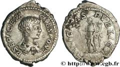 GETA (06/198-26/02/212) Lucius puis Publius Septimius Geta César (06/198-fin209) Denier 203 N° brm_154859 Date : 203 Nom de l'atelier : Rome Métal : argent Diamètre : 21,5mm Axe des coins : 12h. Poids