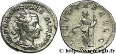 TREBONIEN GALLE (06/251-06/253) Caius Vibius Trebonianus Gallus Antoninien fin 251 - mi 252 N° brm_161960 Date : fin 251 - mi 252 Nom de l'atelier : Rome Métal : billon Diamètre : 20,5mm Axe des coins
