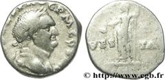 VESPASIEN (1/07/69-24/06/79) Titus Flavius Sabinus Vespasianus Denier 72 N° brm_162159 Date : 72 Nom de l'atelier : Rome Métal : argent Diamètre : 17mm Axe des coins : 6h. Poids : 3,38g. Degré de rare
