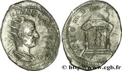 TREBONIEN GALLE (06/251-06/253) Caius Vibius Trebonianus Gallus Antoninien 252 N° brm_164508 Date : 252 Nom de l'atelier : Rome Métal : billon Diamètre : 23mm Axe des coins : 6h. Poids : 2,86g. Degré 