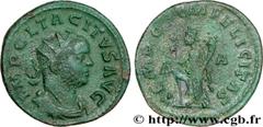 TACITE (11-12/275-06/276) Marcus Claudius Tacitus Aurelianus 276 N° brm_167005 Date : 276 Nom de l'atelier : Lyon Métal : billon Diamètre : 22,5mm Axe des coins : 6h. Poids : 3,99g.   Etat de conserva
