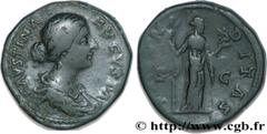 FAUSTINE JEUNE (+175) Annia Galeria Faustina Augusta (146-175) As 156-161 N° brm_167045 Date : 156-161 Nom de l'atelier : Rome Métal : cuivre Diamètre : 26,5mm Axe des coins : 12h. Poids : 15,57g. Eta