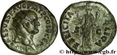 VESPASIEN (1/07/69-24/06/79) Titus Flavius Sabinus Vespasianus Dupondius 75 N° brm_168414 Date : 75 Nom de l'atelier : Rome Métal : cuivre Diamètre : 27mm Axe des coins : 6h. Poids : 12,79g. Degré de 
