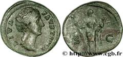 FAUSTINE MERE (+141) Annia Galeria Faustina Consécration d'Antonin le Pieux Dupondius c. 147 N° brm_168469 Date : c. 147 Nom de l'atelier : Rome Métal : cuivre Diamètre : 25mm Axe des coins : 12h. Poi